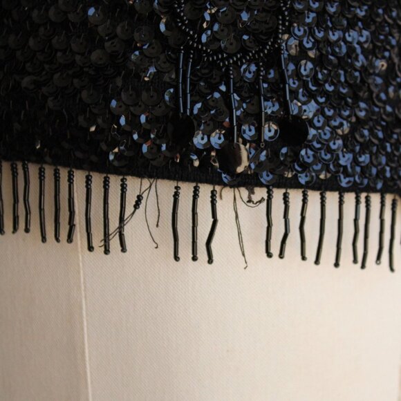 Vintage 1960s Womens Top, Forecast Shops Beaded and Sequined Sweater Blouse, - Picture 8 of 10